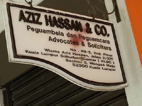 Original Aziz Hassan & Co. signage